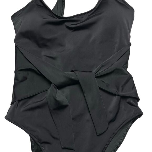 Fabletics | Women | Scoop Tie Back Shaping Black One Piece Swimsuit | Sz Large - Picture 7 of 15